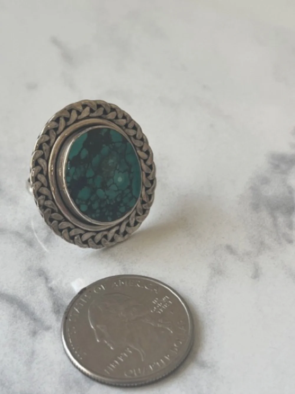 Sterling Silver Turquoise Ring size 9